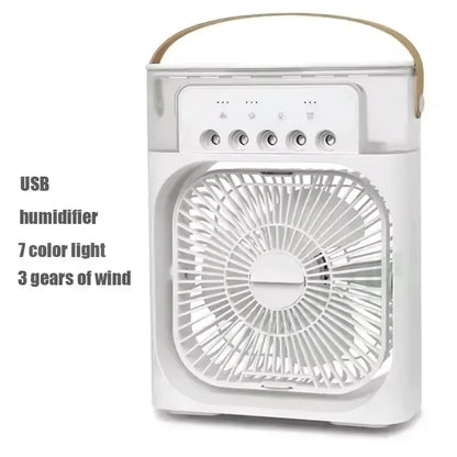 3-in-1 Portable Air Cooler Fan – Mini USB Humidifier, Air Conditioner & LED Night Light for Home, Office & Travel
