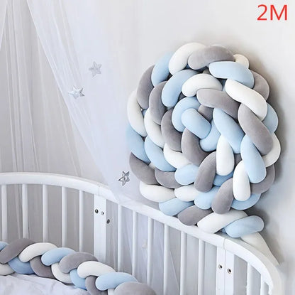 Braided Baby Bed Bumper – Soft Knot Crib Bumper for Infant Cradle Protection (1M–4M)