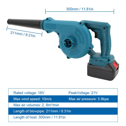 Cordless Electric Air Blower – Dust Collector & Vacuum for Garden, Garage & PC Cleaning (Makita-Compatible)