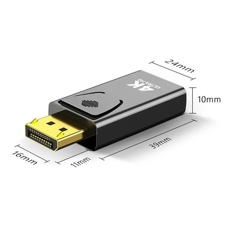 4K DisplayPort to HDMI-compatible  Adapter Cable 1080P DP to HDMI-compatible Video Audio Converter For PC TV Laptop Projector