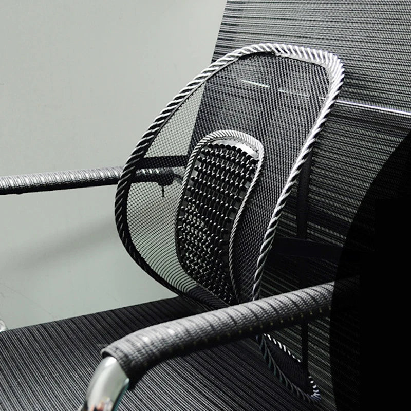 Mesh Lumbar Back Support Cushion – Massage Chair Pad for Car, Office, and Home Seating Comfort