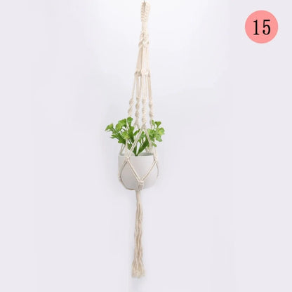 Hanging Basket Plant Handmade Macrame Plant Hanger Flower Pot Planter Hanger Wall Decor Courtyard Garden Hanging Planter