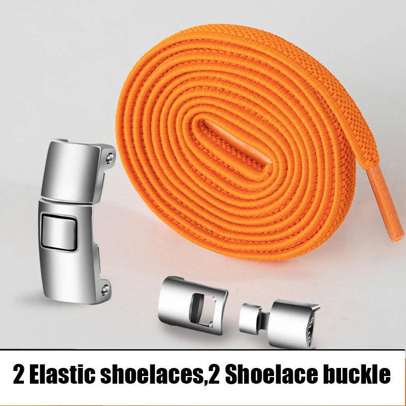 Elastic No Tie Shoelaces Semicircle Shoe Laces For Kids and Adult Sneakers Shoelace Quick Lazy Metal Lock Laces Shoe Strings