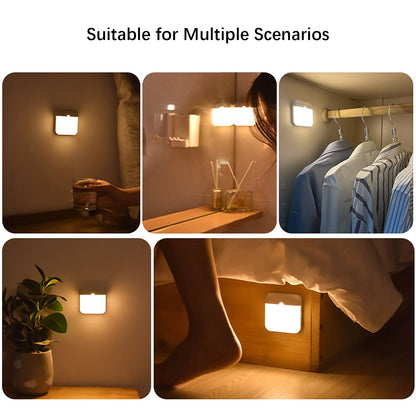 LED Wireless Motion Sensor Night Light – Rechargeable Human Body Sensing Lantern for Camping, Stairs, Closet & Kitchen