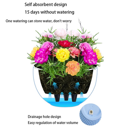 Honeycomb Hanging Planter – Imitation Rattan Plastic Hanging Basket with Chain