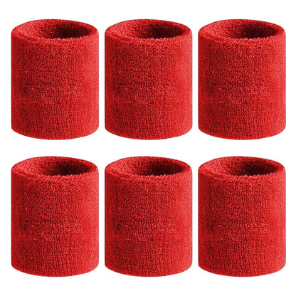 6pcs Sports Wristbands – Moisture-Wicking Sweat Absorbing Wrist Guards for Tennis, Basketball & Running