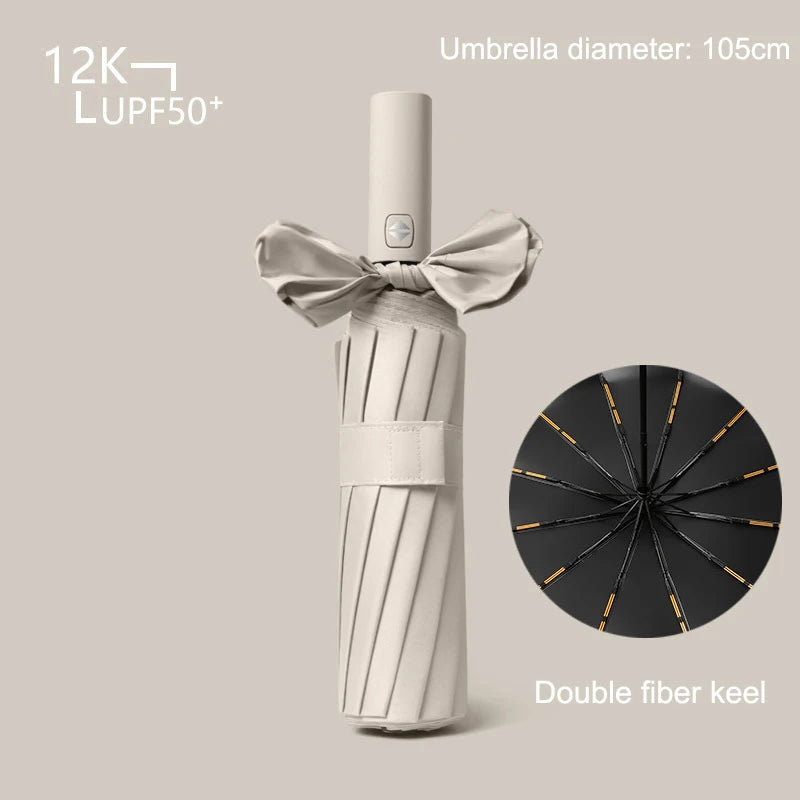 72 Bone Super Strong Windproof Automatic Umbrella Sunshade Uv Protection Folding Sunproo Anti-Storm Large Size Reverse Rain Gear