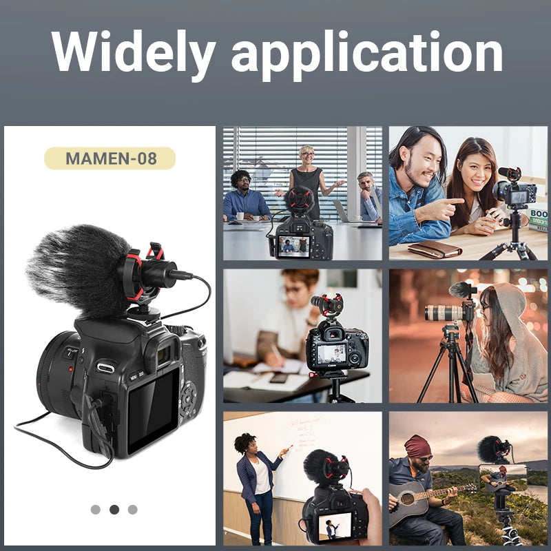 MAMEN Professional Shotgun Microphone – Cardioid Vlog & Podcast Microfone for Canon, Nikon, Smartphones & Interviews