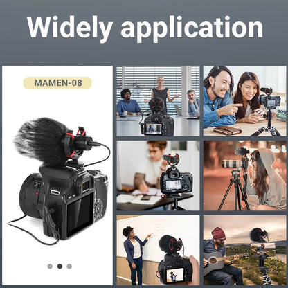 MAMEN Professional Shotgun Microphone – Cardioid Vlog & Podcast Microfone for Canon, Nikon, Smartphones & Interviews