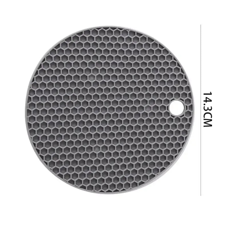 Round Silicone Heat-Resistant Mat – Non-Slip Drink Coaster & Thick Pot Holder for Kitchen Table Protection