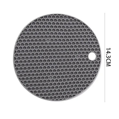 Round Silicone Heat-Resistant Mat – Non-Slip Drink Coaster & Thick Pot Holder for Kitchen Table Protection