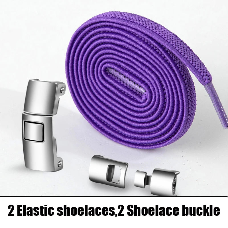 Elastic No Tie Shoelaces Semicircle Shoe Laces For Kids and Adult Sneakers Shoelace Quick Lazy Metal Lock Laces Shoe Strings