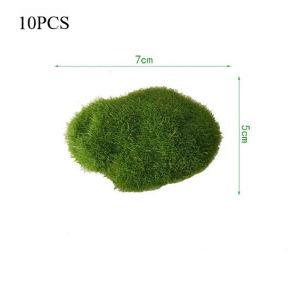 10PCS Artificial Moss Stones – Green Decorative Moss Balls for Home, Garden & Floral Arrangements