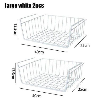 Multi-Functional Perforated Hanging Storage Basket – Iron Wire Rack for Kitchen & Bathroom Organization