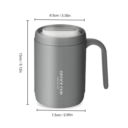 Grey PP Liner Coffee Cup – 500ml Portable Large Capacity Travel Mug with Lid for Office, Kitchen & Outdoor Use