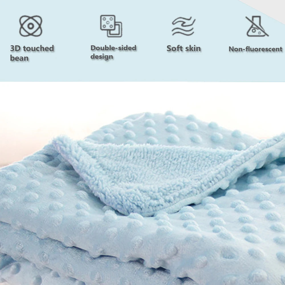 Baby Thermal Soft Fleece Blanket – Newborn Winter Swaddle Wrap Cotton Quilt