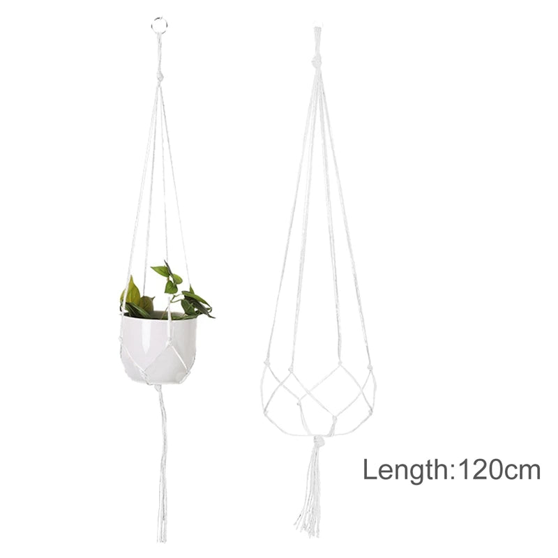 Handmade Macrame Plant Hanger – Cotton Hanging Flower Pot Holder for Indoor & Outdoor Decor