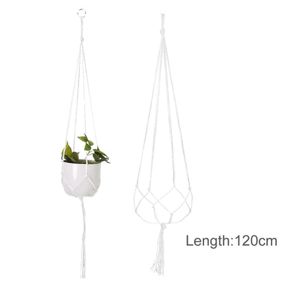 Handmade Macrame Plant Hanger – Cotton Hanging Flower Pot Holder for Indoor & Outdoor Decor