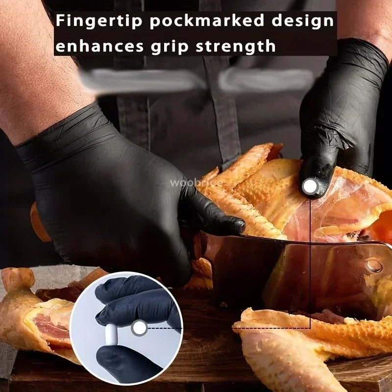Disposable Black Nitrile Gloves – Latex-Free PVC Gloves for Cleaning, Gardening & Pet Care (10–100pcs)