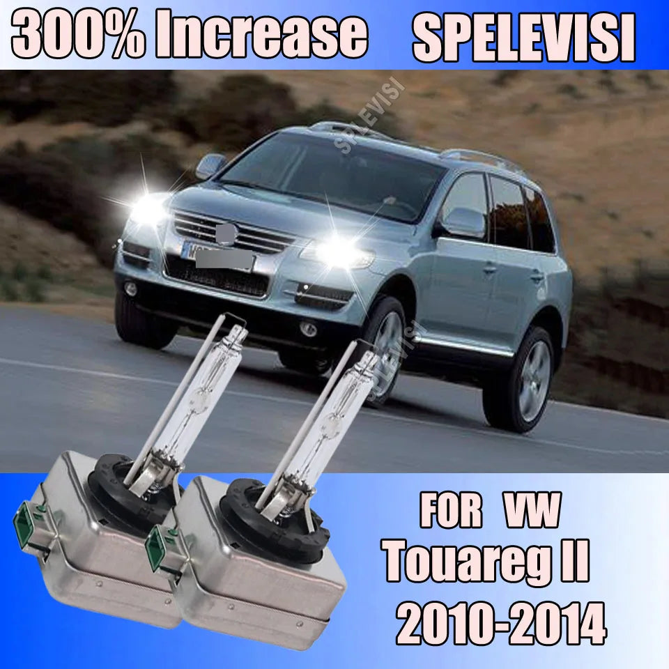 Plug And Play 1 Pair HID Xenon Light Bulbs D3S 6000K Pure White 9V-16V 9000LM 70W For VW Touareg II 2010 2011 2012 2013 2014