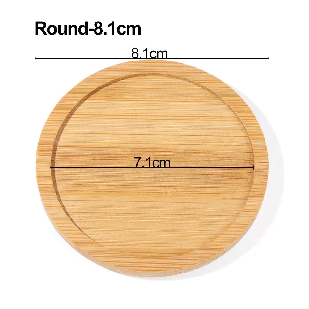 Bamboo Tray Saucer – Natural Wooden Coaster for Flower Pots, Cups & Kitchen Decor