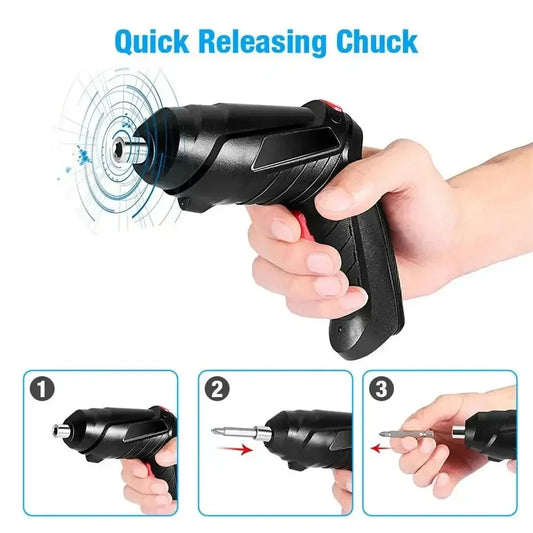 47PCS 3.6V Cordless Electric Screwdriver Set – Rechargeable Power Tool Kit with 1800mAh Battery for Home Repair & Maintenance