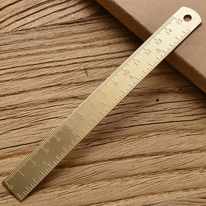 Retro Brass Straight Rulers – Metal Triangle Ruler & Protractor for School & Office Use