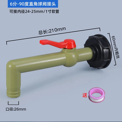 IBC Tank Adapter with Tap – S60X6 Garden Hose Connector for Irrigation