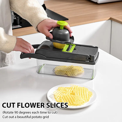 16 IN 1 Multifunctional Vegetable Chopper Handle Food Grater Egg Liquid Separator Peeler Vegetable Slicer Dicer Kitchen Cutter