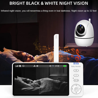 5.0 Inch Video Baby Monitor with Pan Tilt Camera – Wireless Two-Way Audio, Night Vision & VOX Alert