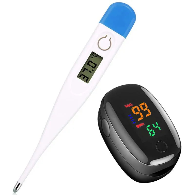 Digital Household Thermometer & Pulse Oximeter – Medical Ear Thermometer for Babies and Adults, Fever & Pulse Monitoring