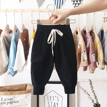 New Cargo Pants for Boys – Solid Casual Sport Trousers for Kids Aged 2-8 Years