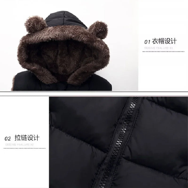 New Hooded Down Vest Coat – Thick Warm Waistcoat for Babies & Kids 2-6 Years