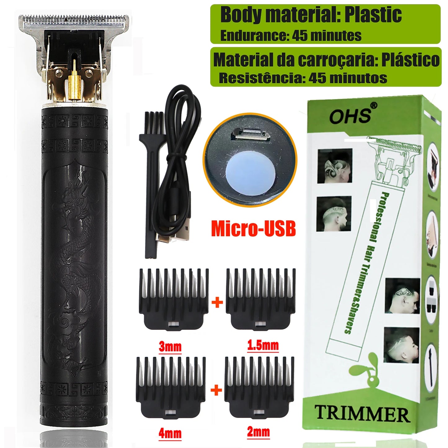 T9 Cordless Electric Hairber Shaver Hair Trimer Home Appliances Travel Barber Razors Shaving Machine for Men Trimmer Man
