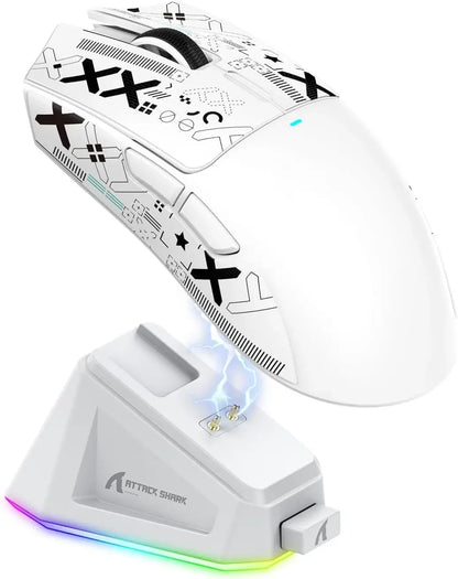 Attack Shark X11 PAW3311 Wireless Bluetooth Mouse, 2.4G 400IPS RGB PC Gaming Mouse
