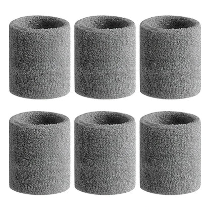 6pcs Sports Wristbands – Moisture-Wicking Sweat Absorbing Wrist Guards for Tennis, Basketball & Running
