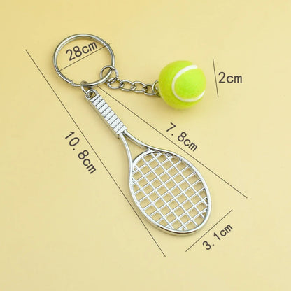 European Football Resin Keychain – Sports Fan Souvenir Pendant for Soccer & Tennis