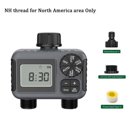 Insoma 2-Zone Sprinkler Timer – Programmable Hose Timer with Rain Delay & Manual Modes (IPX5 Waterproof)