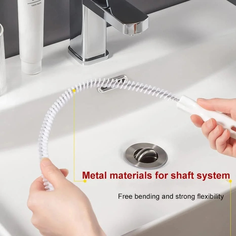 Flexible Pipe Dredging Brush for Bathroom & Kitchen Sink – Hair & Debris Cleaner