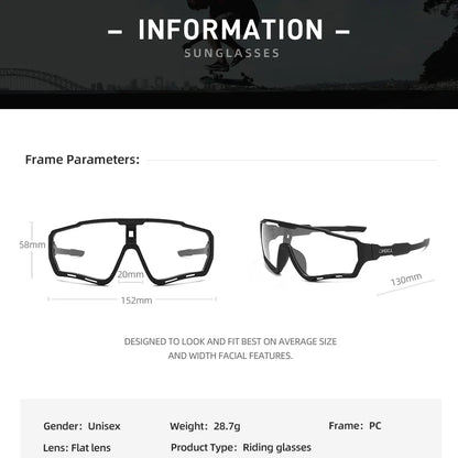 Brand New Photochromic MTB Bicycle Eyewear – Men & Women Cycling Sports Sunglasses