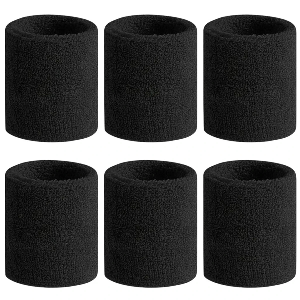 6pcs Sports Wristbands – Moisture-Wicking Sweat Absorbing Wrist Guards for Tennis, Basketball & Running