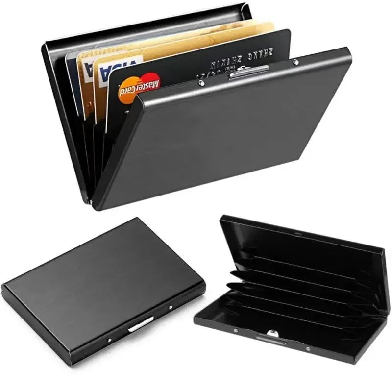 Anti-Scan RFID Blocking Aluminum Metal Card Holder – Slim Wallet for Business and Travel