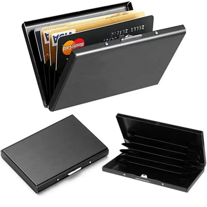 Anti-Scan RFID Blocking Aluminum Metal Card Holder – Slim Wallet for Business and Travel