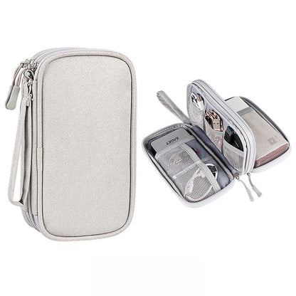 Double Layer Travel Cable Organizer – Waterproof Digital Storage Bag for Cables, Power Banks & Accessories