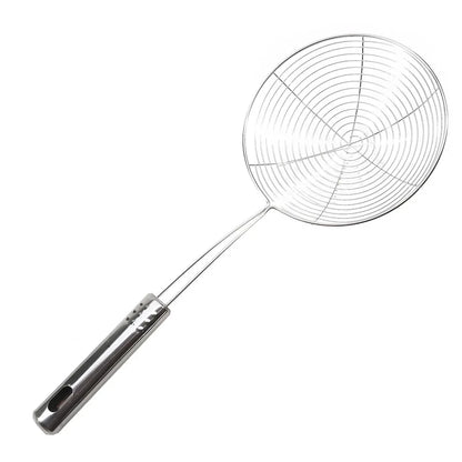 Stainless Steel Oval Skimmer – Fine Mesh Oil Strainer for Frying & Cooking