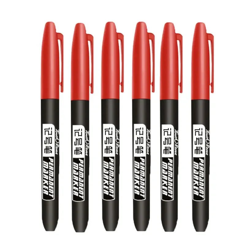 Permanent Marker Pen Drawing Markers Black Blue Red Waterproof Ink Sketch Pens Stationery Art School Supplies For Glass Metal