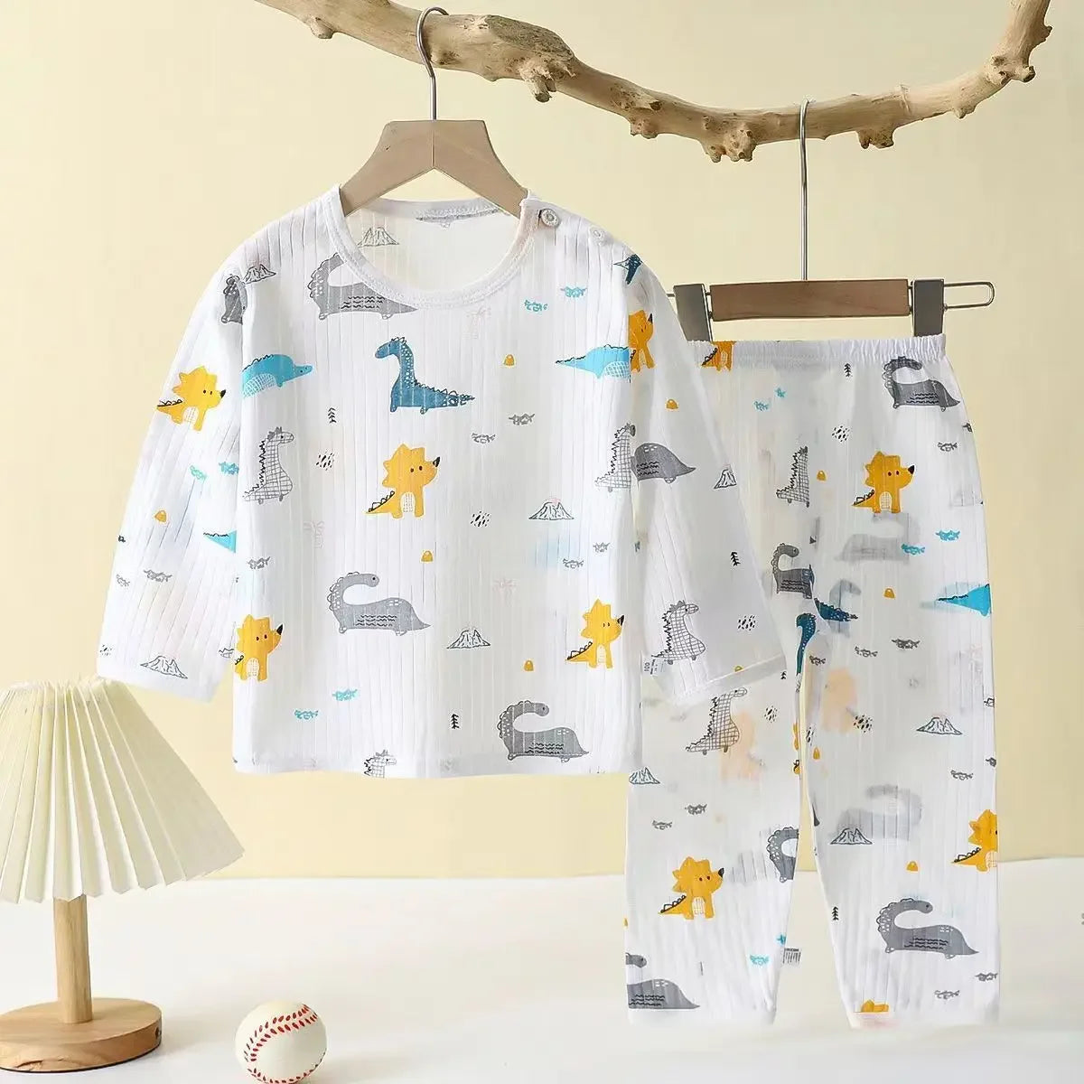 Children's Cotton Pajama Set – Long/Short Sleeve Homewear for Boys and Girls (Autumn/Winter)