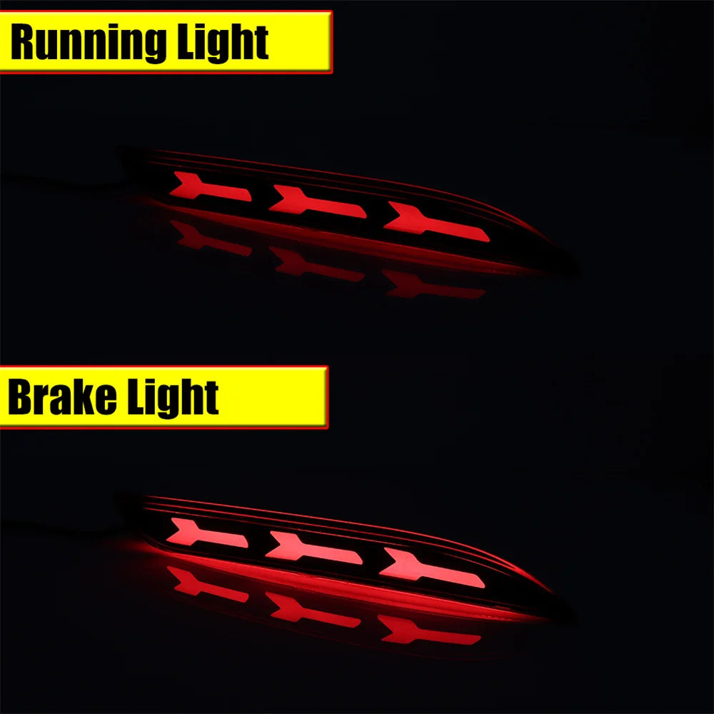 For Ford Mustang 2015 2016 2017 Car LED Rear Bumper Reflector Light Tail/Brake Light Rear Fog Light Sequential Turn Signal Light