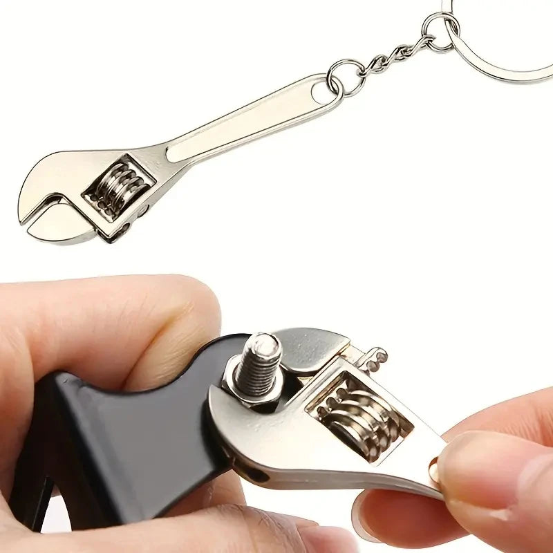 Creative Adjustable Wrench Spanner Keychain – Metal Alloy Key Chain for Men