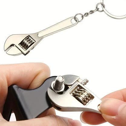 Creative Adjustable Wrench Spanner Keychain – Metal Alloy Key Chain for Men